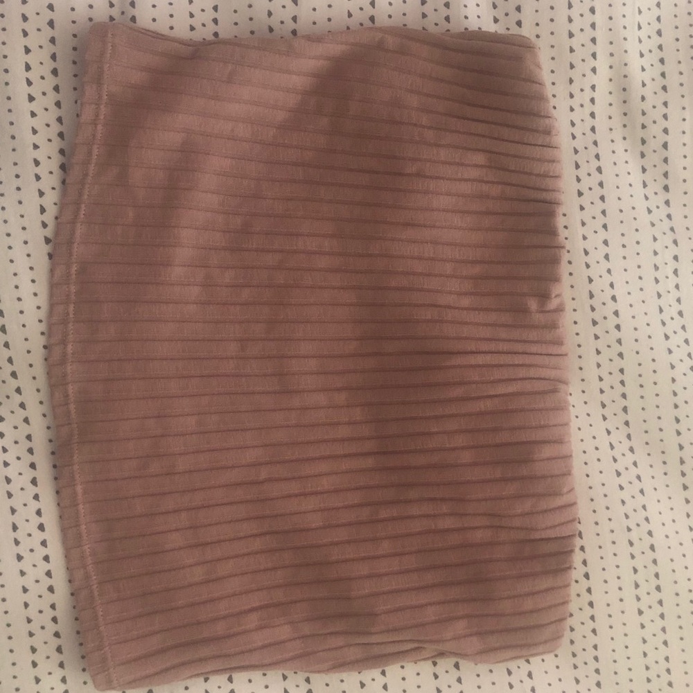 Pink strapless crop top